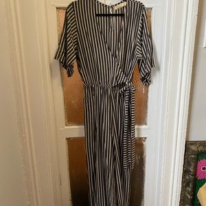 Anthropologie Breezy Striped Jumpsuit